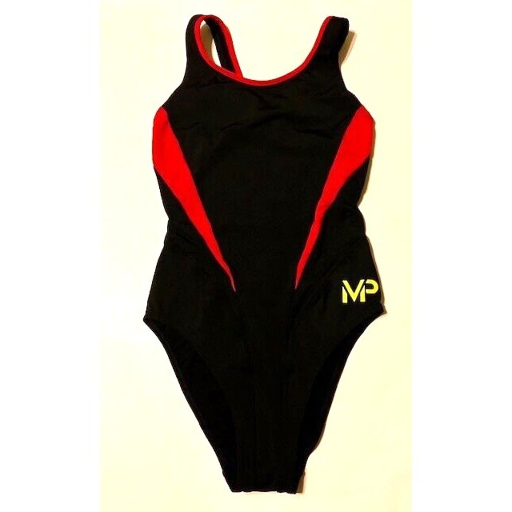 MP‎ Michael Phelps Women's Black and Red One Piece Swimsuit Size 32